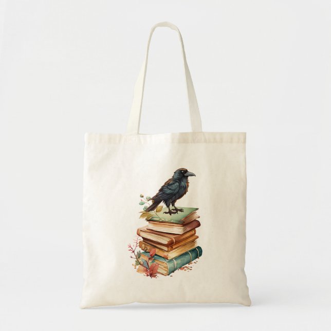 Bolso De Tela El Tote del "Book Raven" (Frente)