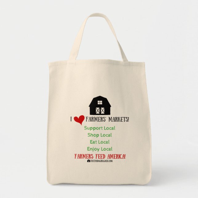 Bolso De Tela El tote del mercado de los granjeros (Frente)