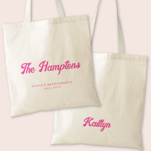 Bolso De Tela El Tote personalizado del partido Hamptons Bachelo