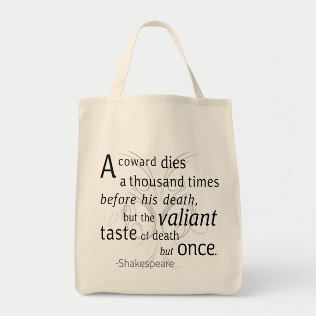 Bolso De Tela El Valiant muere pero una vez Shakespeare (Frente)