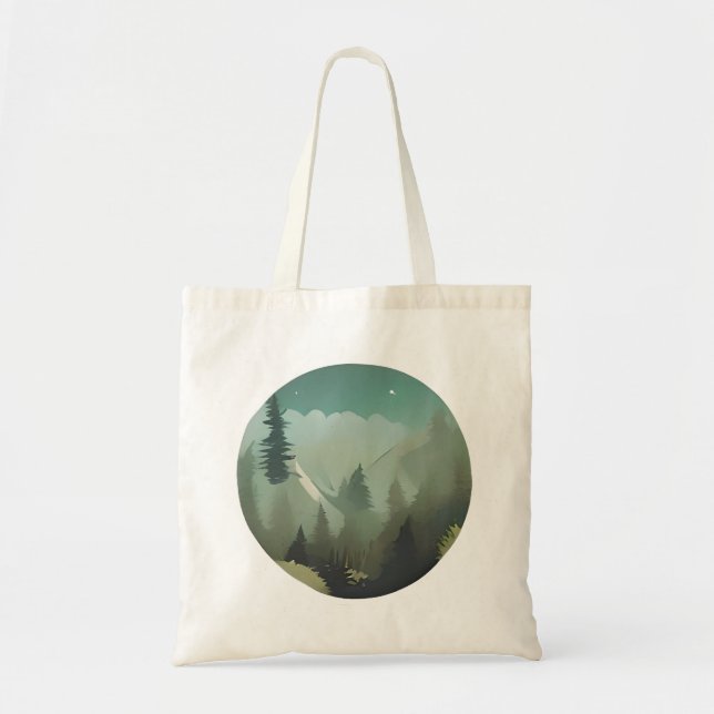 Bolso De Tela El Valle de la Montaña Misty: Un Silvestre Tranqui (Frente)