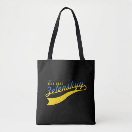 BOLSO DE TELA EL VERDADERO HÉROE ZELENSKY UCRANIA AZUL AMARILLO