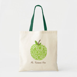 Bolso De Tela El verde Apple del profesor de la educación