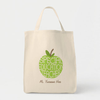 Bolso De Tela El verde Apple del profesor de la educación