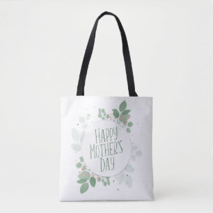 Bolso De Tela El verde del día de la madre deja la corona Bols