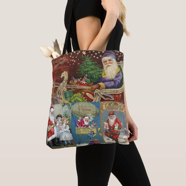 Bolso De Tela El Viejo Mundo Santa Claus Medley (Detalle)