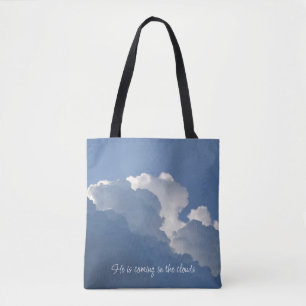 Bolso De Tela Él viene en las nubes Cita cristiana