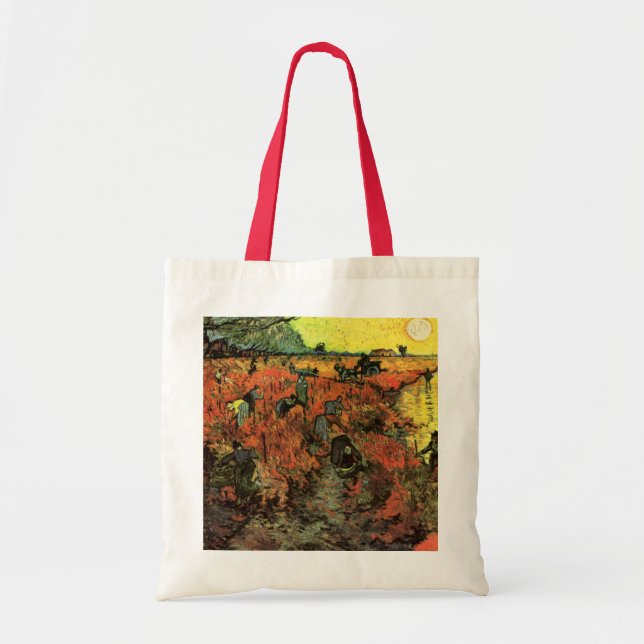 Bolso De Tela El viñedo rojo de Vincent van Gogh (Frente)
