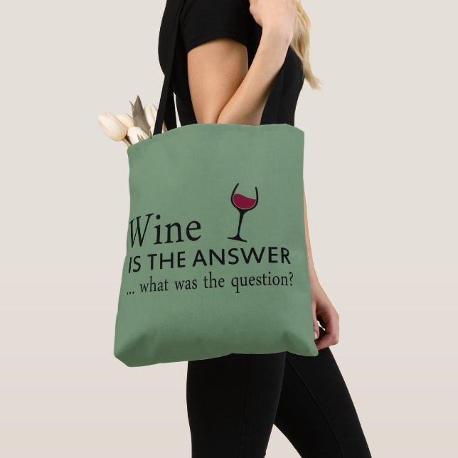 Bolso De Tela El vino es la respuesta a la cita del vino diverti (Detalle)