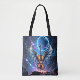 Bolso De Tela El Violín Alado de Reinos a la Luz de la Luna