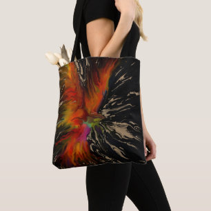 Bolso De Tela El vuelo del Fénix: renacimiento abstracto ardient