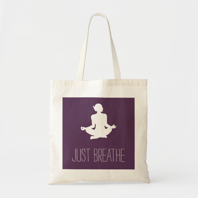 Bolso De Tela El yoga y la meditación sólo respiran (Frente)