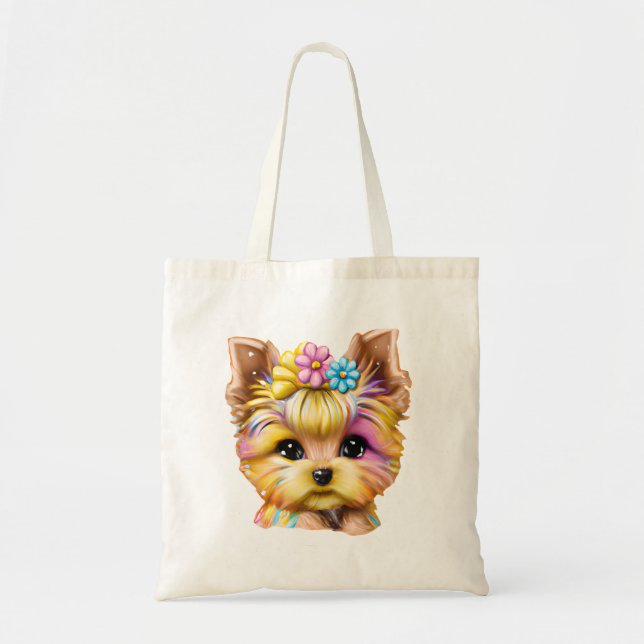 Bolso De Tela El yorkie dulce y adorable (Frente)