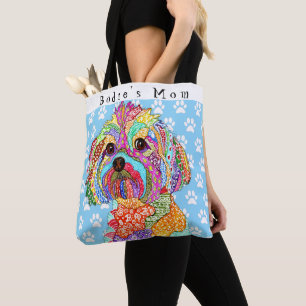 Bolso De Tela El yorkipoo bonito y colorido personalizado