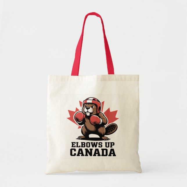 Bolso De Tela Elbows Up Canada | Quirky Canadian Pride Gift (Frente)