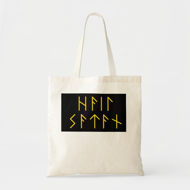 Bolso De Tela Elder Futhark Hail Satan (Frente)