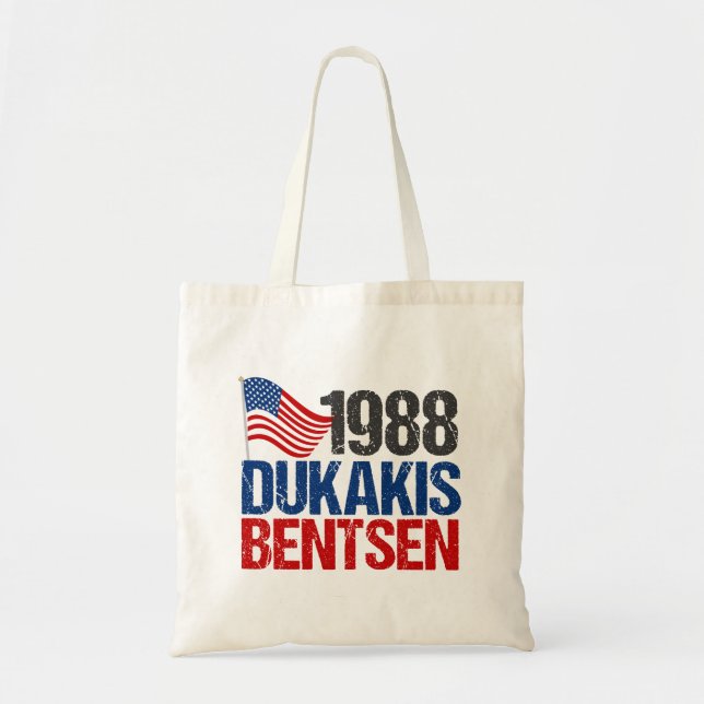 Bolso De Tela Elecciones retro divertidas de Dukakis Bentsen 198 (Frente)