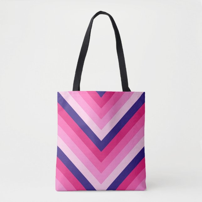 Bolso De Tela Electric Berries Chevron (Anverso)