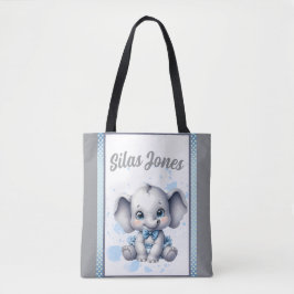 Bolso De Tela Elefante Azul Cutie - Pequeño cacahuete