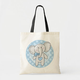 Bolso De Tela Elefante azul - niño lindo del bebé