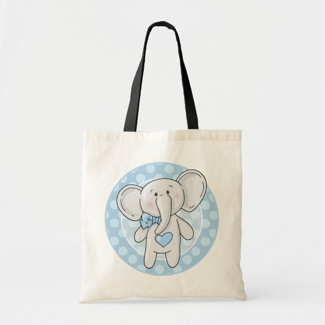 Bolso De Tela Elefante azul - Niño pequeño y pequeño (Frente)