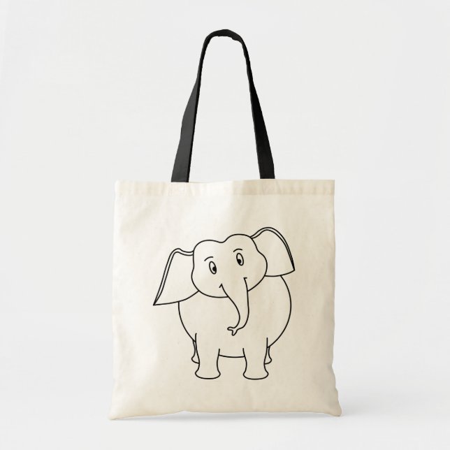 Bolso De Tela Elefante blanco (Frente)