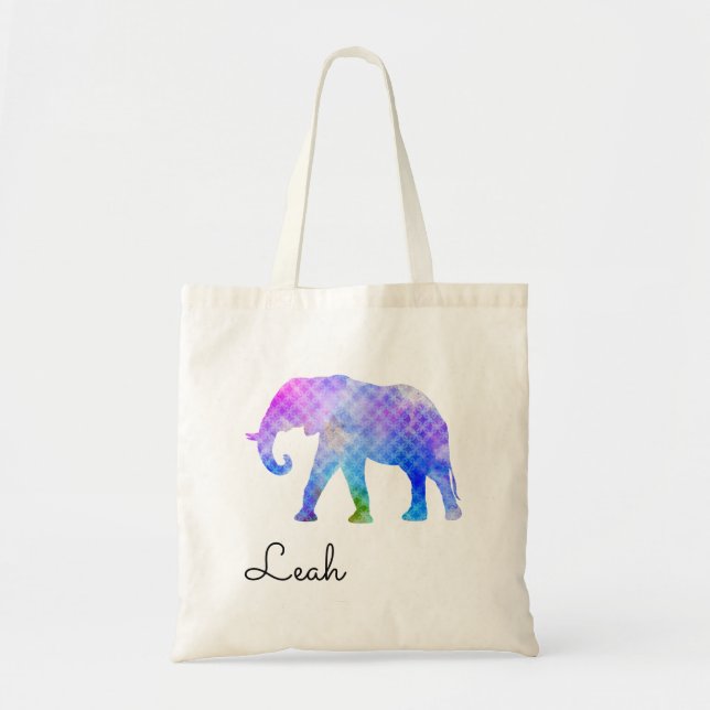 Bolso De Tela Elefante colorido (Frente)