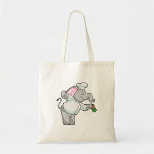 Bolso De Tela Elefante como chef con agitador de sal