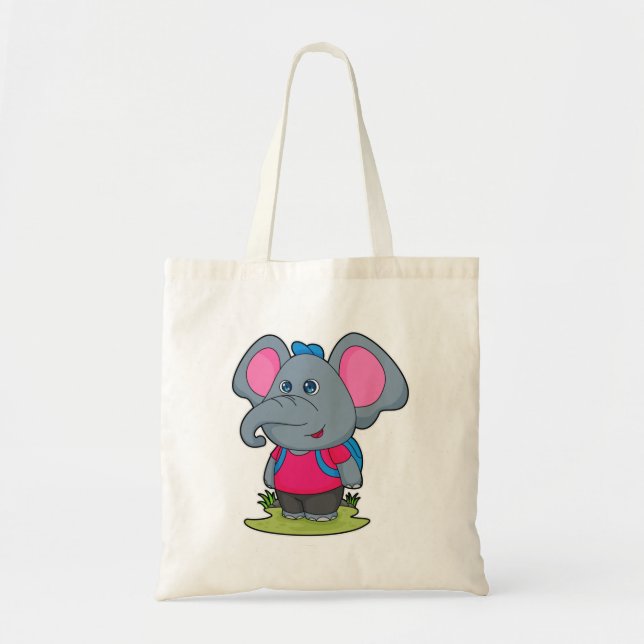 Bolso De Tela Elefante como excursionista con mochila (Frente)