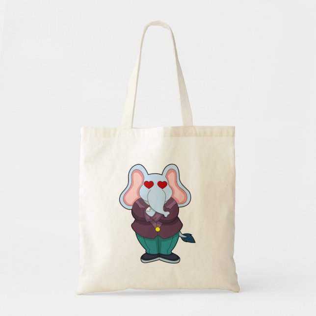 Bolso De Tela Elefante como maduro con traje. PNG (Frente)