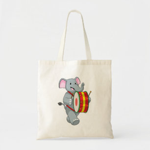 Bolso De Tela Elefante como músico con tambor