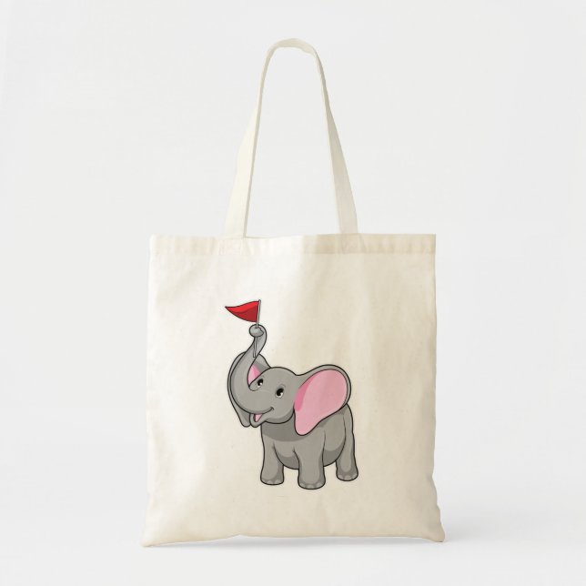 Bolso De Tela Elefante con bandera (Frente)