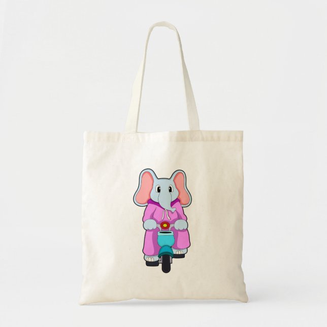 Bolso De Tela Elefante con bicicleta (Frente)