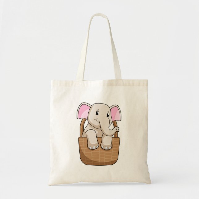 Bolso De Tela Elefante con cesta (Frente)