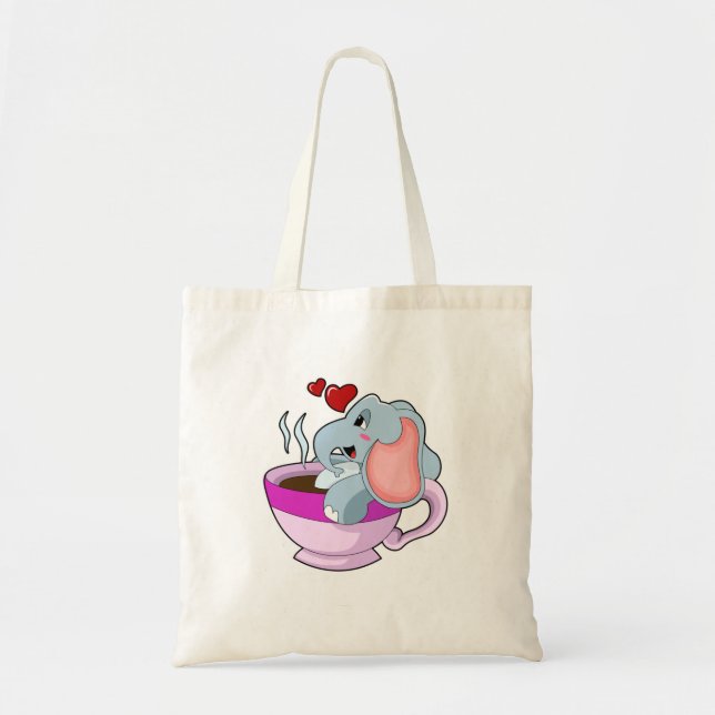 Bolso De Tela Elefante con Copa de Café (Frente)