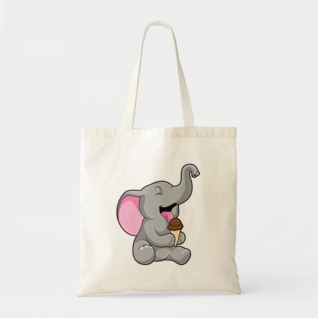 Bolso De Tela Elefante con helado de chocolate (Frente)