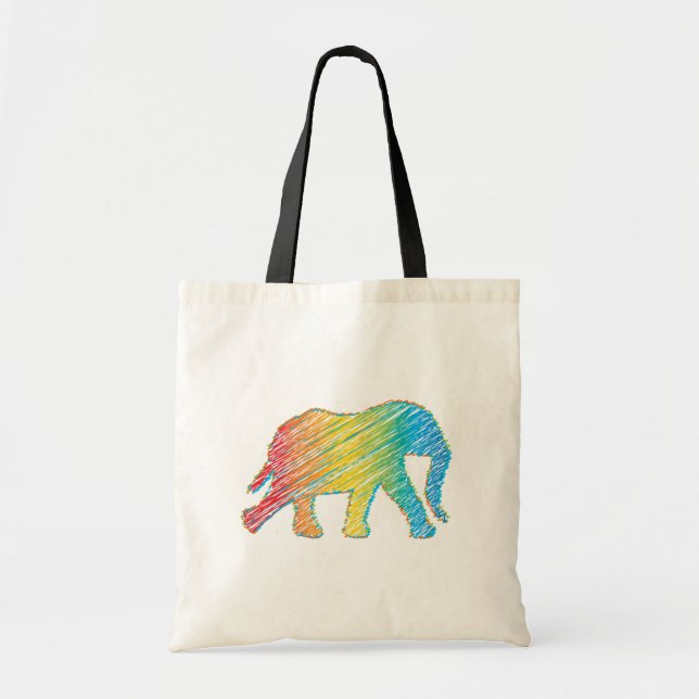 Bolso De Tela Elefante con líneas (Frente)