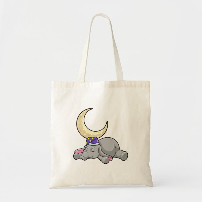 Bolso De Tela Elefante con luna (Frente)