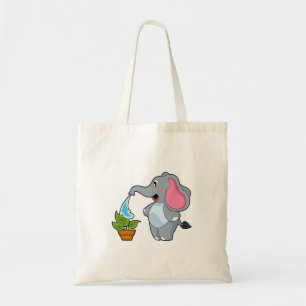 Bolso De Tela Elefante con planta