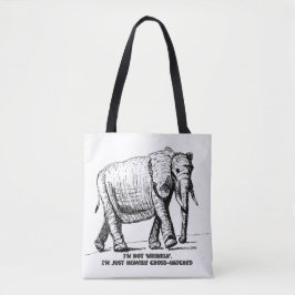Bolso De Tela Elefante con Trama Cruzada Pesada