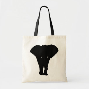 Bolso De Tela Elefante de arte pop blanco y negro