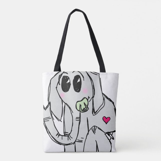 Bolso De Tela elefante de bebé (Reverso)