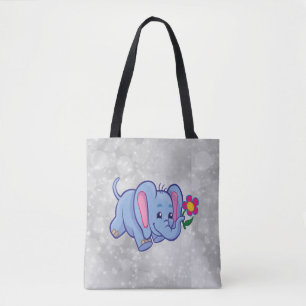 Bolso De Tela Elefante de dibujos animados lindo
