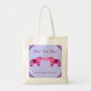 Bolso De Tela Elefante de Henna (rosa/púrpura)
