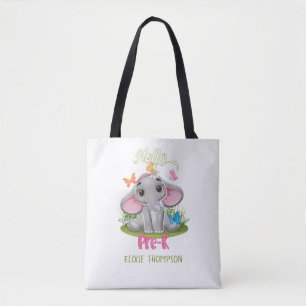 Bolso De Tela Elefante de mariposa antes del inicio de la escuel