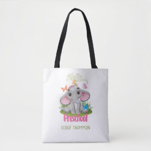 Bolso De Tela Elefante de mariposa en la escuela