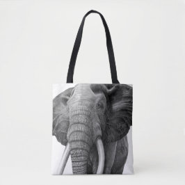 Bolso De Tela Elefante de toros - Dibujo a lápiz