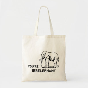 Bolso De Tela Elefante del vintage usted es tote del irrELEPHANT