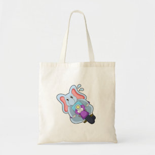 Bolso De Tela Elefante en bicicleta con motocicleta.PNG