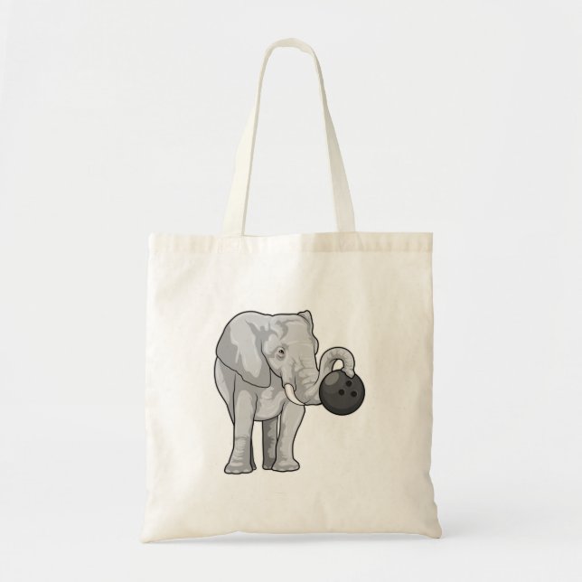 Bolso De Tela Elefante en el Bowling con bolas (Frente)